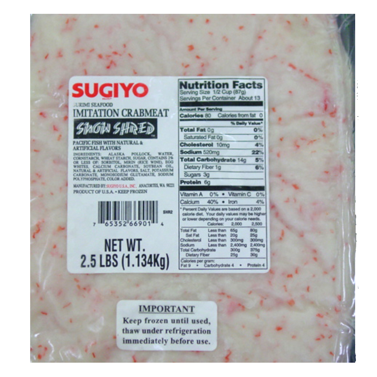 SUGIYO IMITATION CRAB MEAT 66901   12/2.50 #