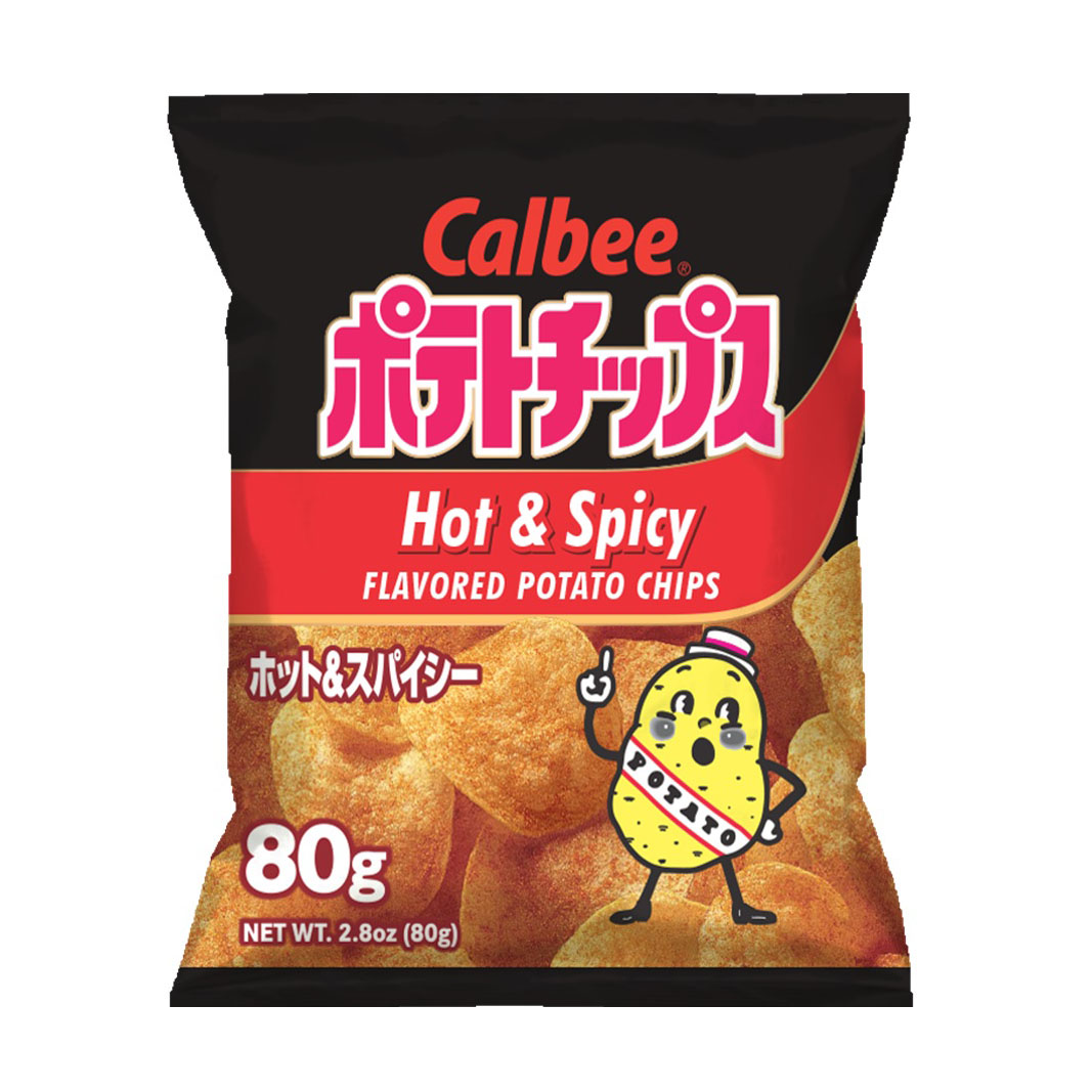 CALBEE POTATO CHIPS HOT & SPICY USA 24/2.80 OZ