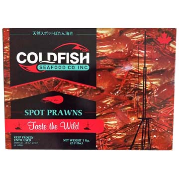 COLD FISH SEAFOOD SPOT PRAWN (L) FROZEN WLD CANADA 12/2.20 #