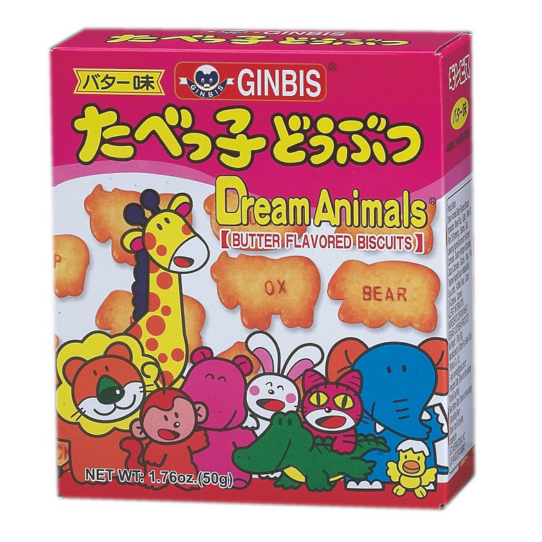 GINBIS DREAM ANIMALS TABEKKO  BISCUITS BUTTER 24/1.76 OZ