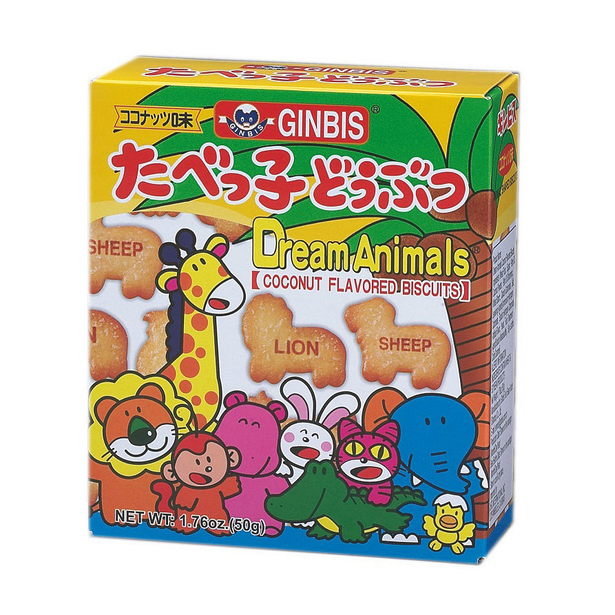 GINBIS DREAM ANIMAL TABEKKO BISCUITS COCONUTS 24/1.76Z