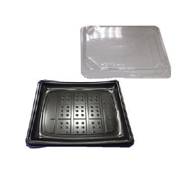 SPI SUSHI TRAY 2.5 BODY&LID BLACK R6 8/50P