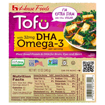 HOUSE FOOD TOFU EXTRA FIRM DHA OMEGA3 6/12.00 Z
