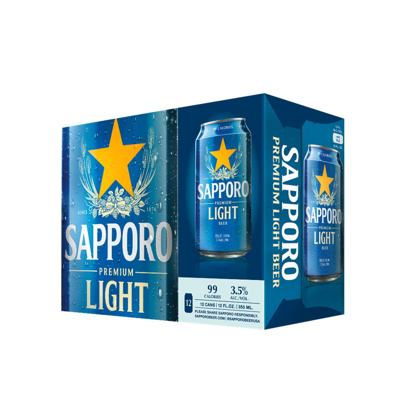 SAPPORO BEER PREMIUM LIGHT ALUMI CAN  2/12/12.00 FZ