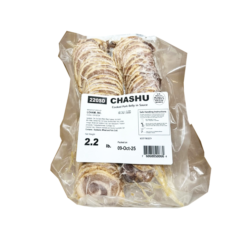 BOPSANG CHASHU SLICED COOKED PORK BELLY IN SAUCE 4.5MM 4/2.20 #