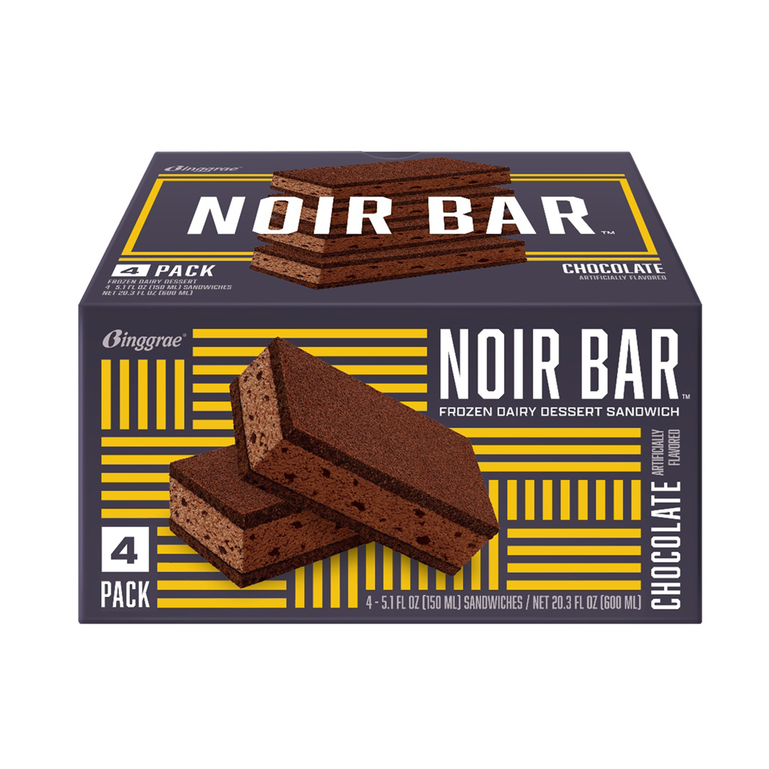 BINGGRAE NOIR BAR ICE SANDWICH CHOCOLATE 4P 6/20.30  FZ