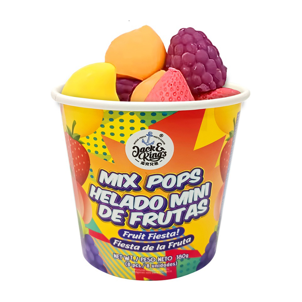 JACK & KING'S MIX POPS FRUIT FIESTA 8P  12/6.35 OZ