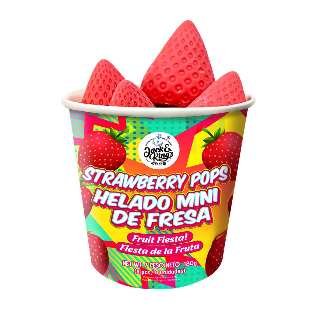 JACK & KING'S STRAWBERRY POPS FRUIT FIESTA 8P  12/6.35 OZ