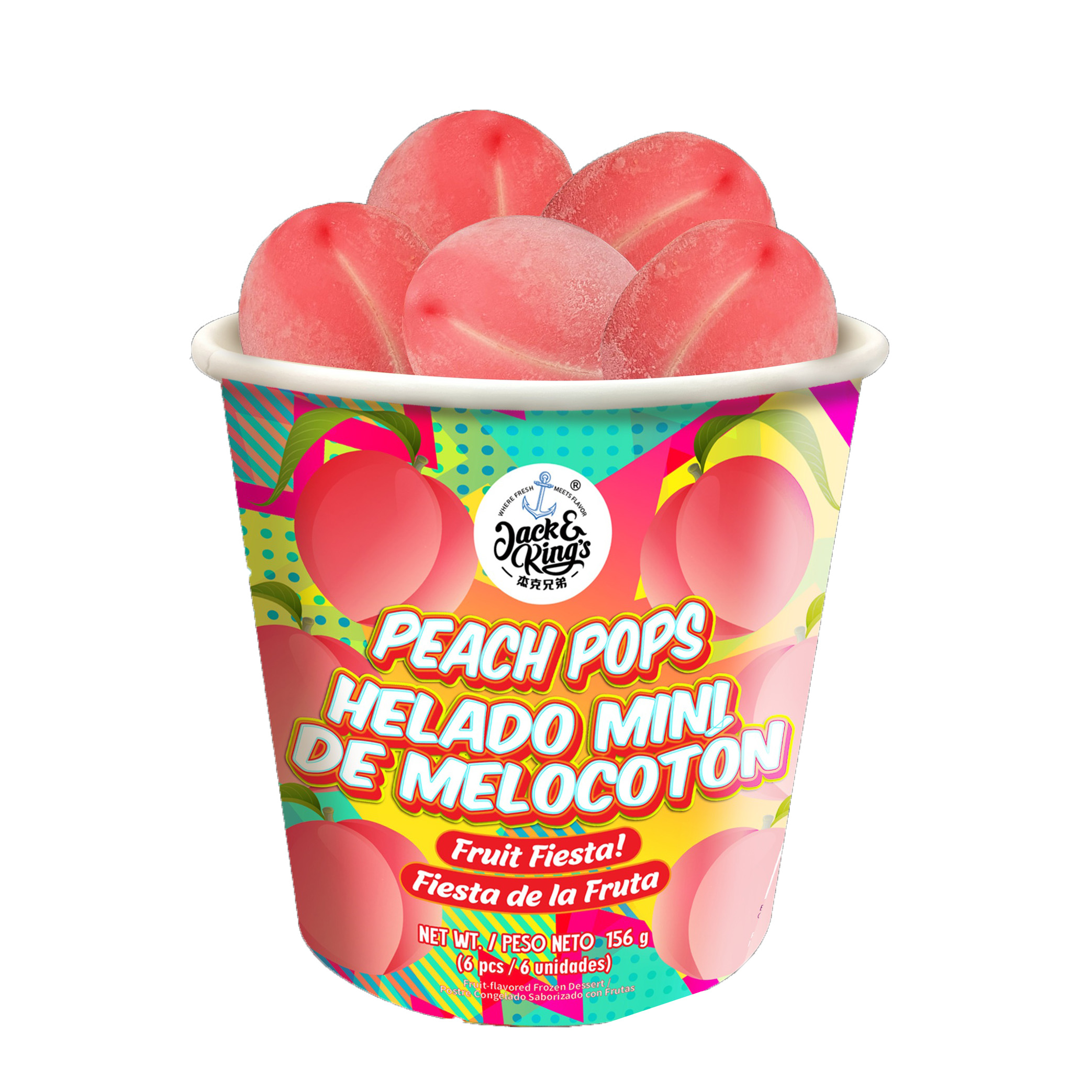 JACK & KING'S PEACH POPS FRUIT FIESTA 6P  12/5.50 OZ