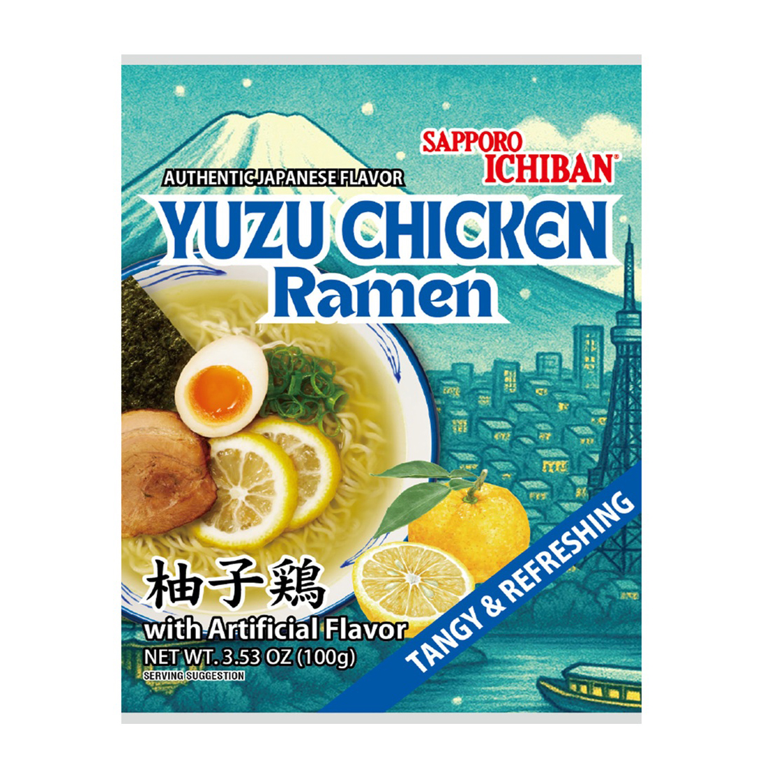 SAPPORO ICHIBAN YUZU CHICKEN RAMEN 24/3.53 OZ