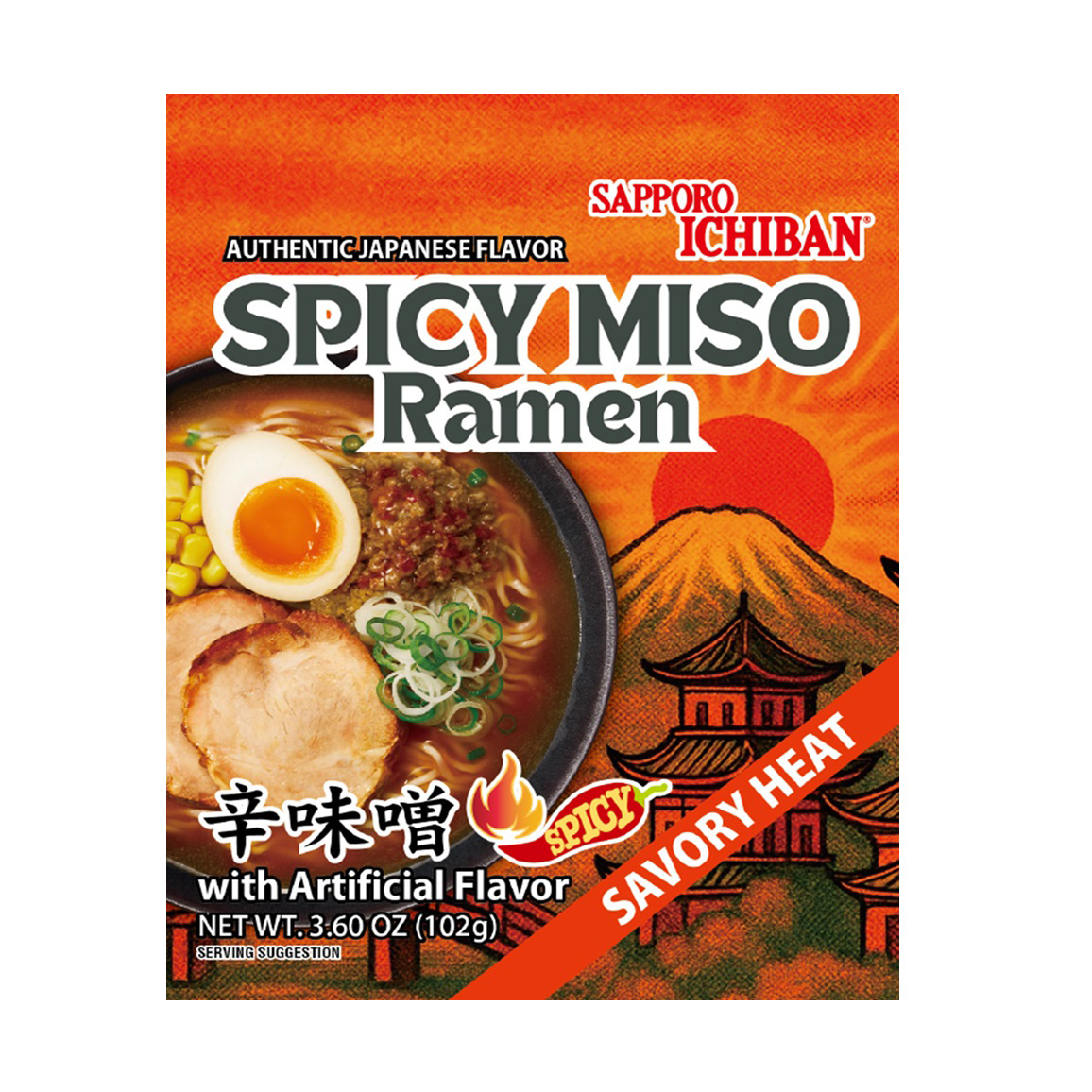 SAPPORO ICHIBAN SPICY MISO RAMEN    24/3.60 OZ