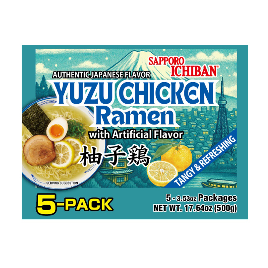 SAPPORO ICHIBAN YUZU CHICKEN RAMEN 5P  6/17.64 OZ