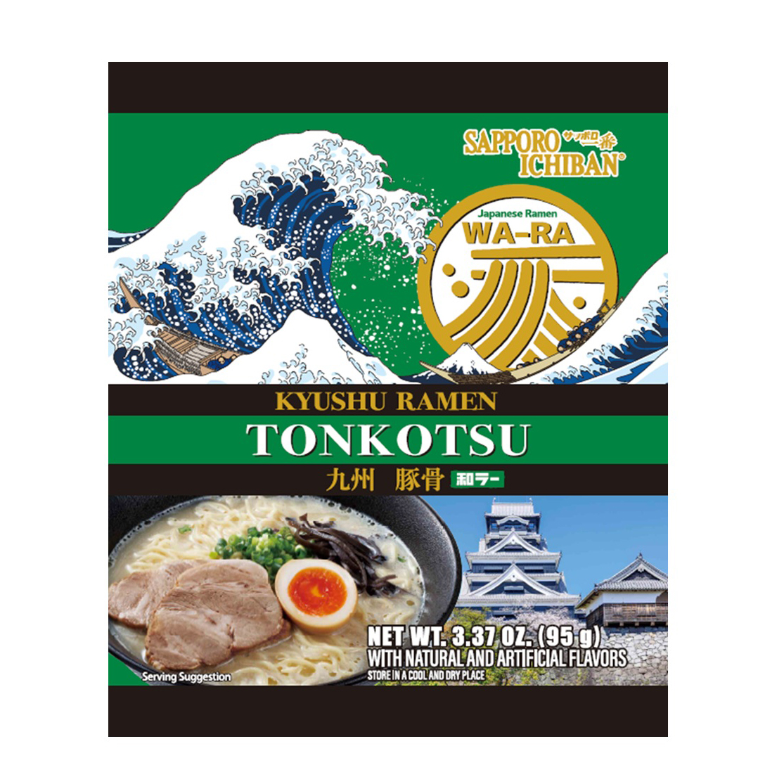 SAPPORO ICHIBAN WA-RA KYUSHU RAMEN TONKOTSU 30/3.37 OZ