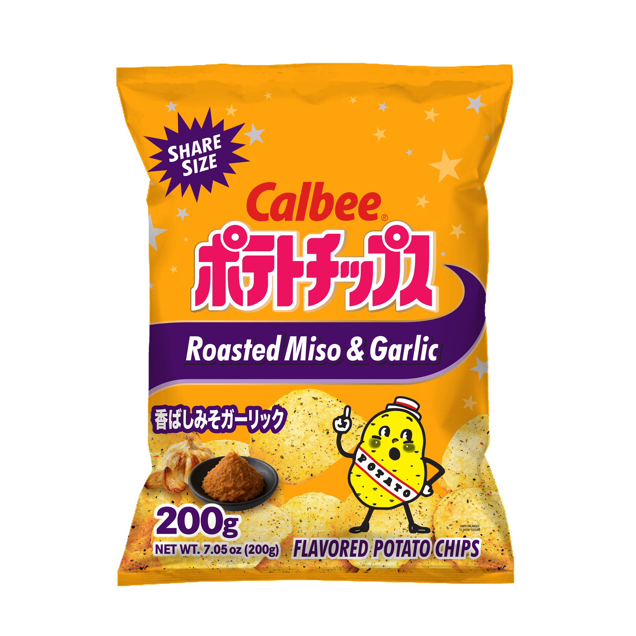 CALBEE POTATO CHIPS ROASTED MISO & GARLIC 12/7.05 OZ