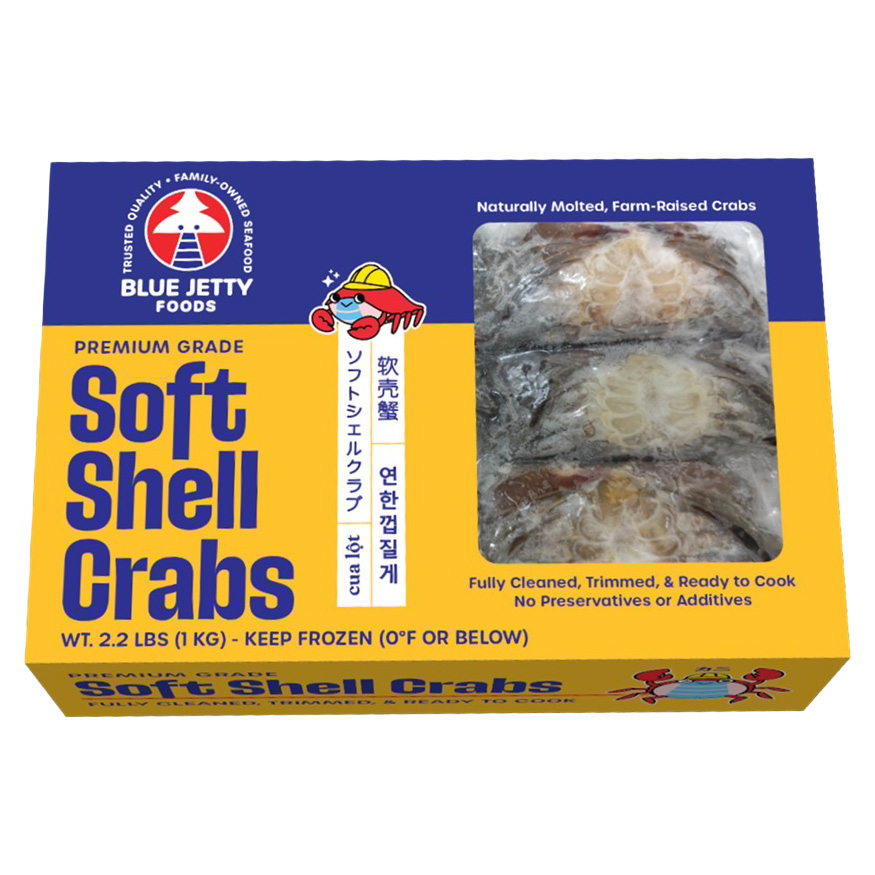 BLUE JETTY FOODS SOFT SHELL CRAB JUMBO 12P FARM MYANMAR 6/2.20 #