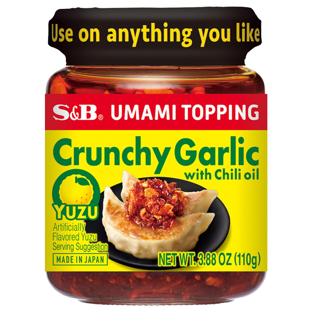 S&B UMAMI TOPPING CRUNCHY GARLIC WITH CHILI OIL YUZU 8/6/3.88 OZ