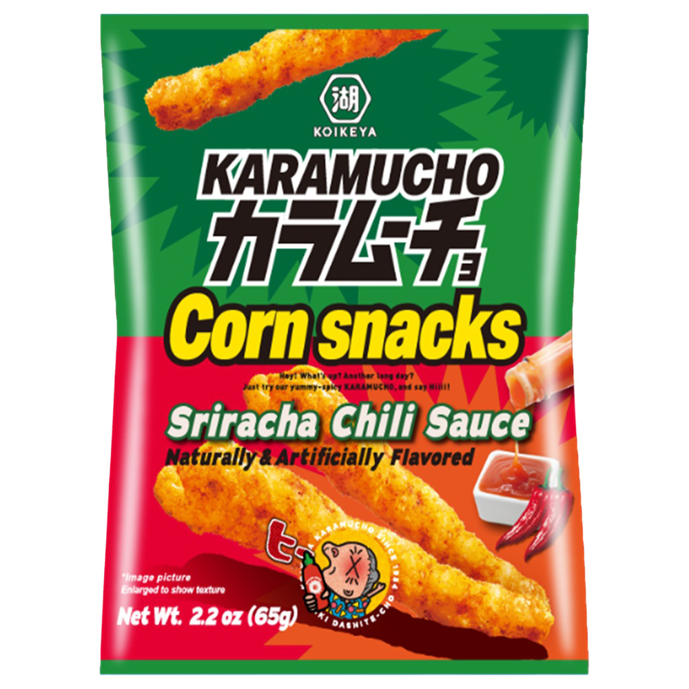 KOIKEYA KARAMUCHO CORN SNACKS SRIRACHA CHILI SAUCE 12/2.20 OZ