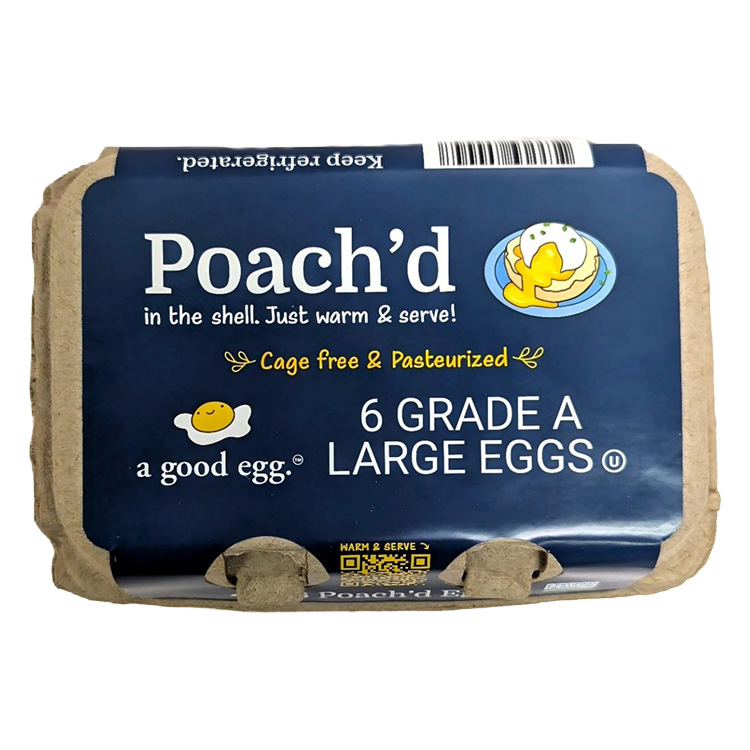 FEARLESS EGGS CAGE FREE PASTEURIZED POACHED EGGS GRADE A LARGE 12/6 PC