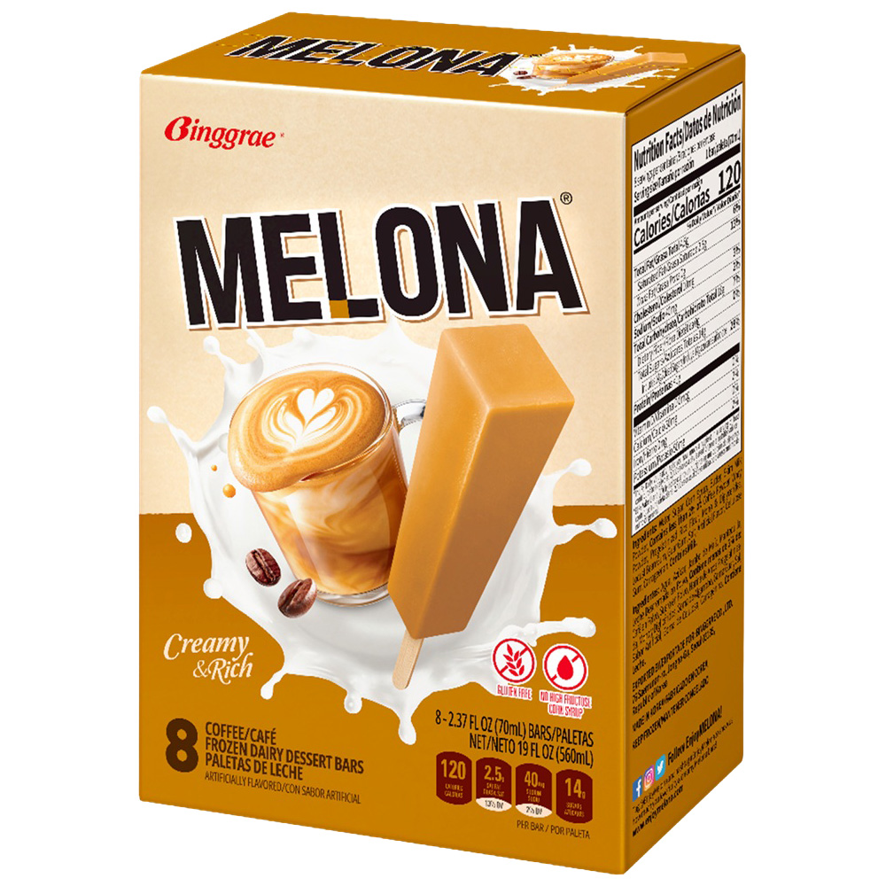 BINGGRAE MELONA COFFEE ICE BAR 8P 8/19.00 FZ