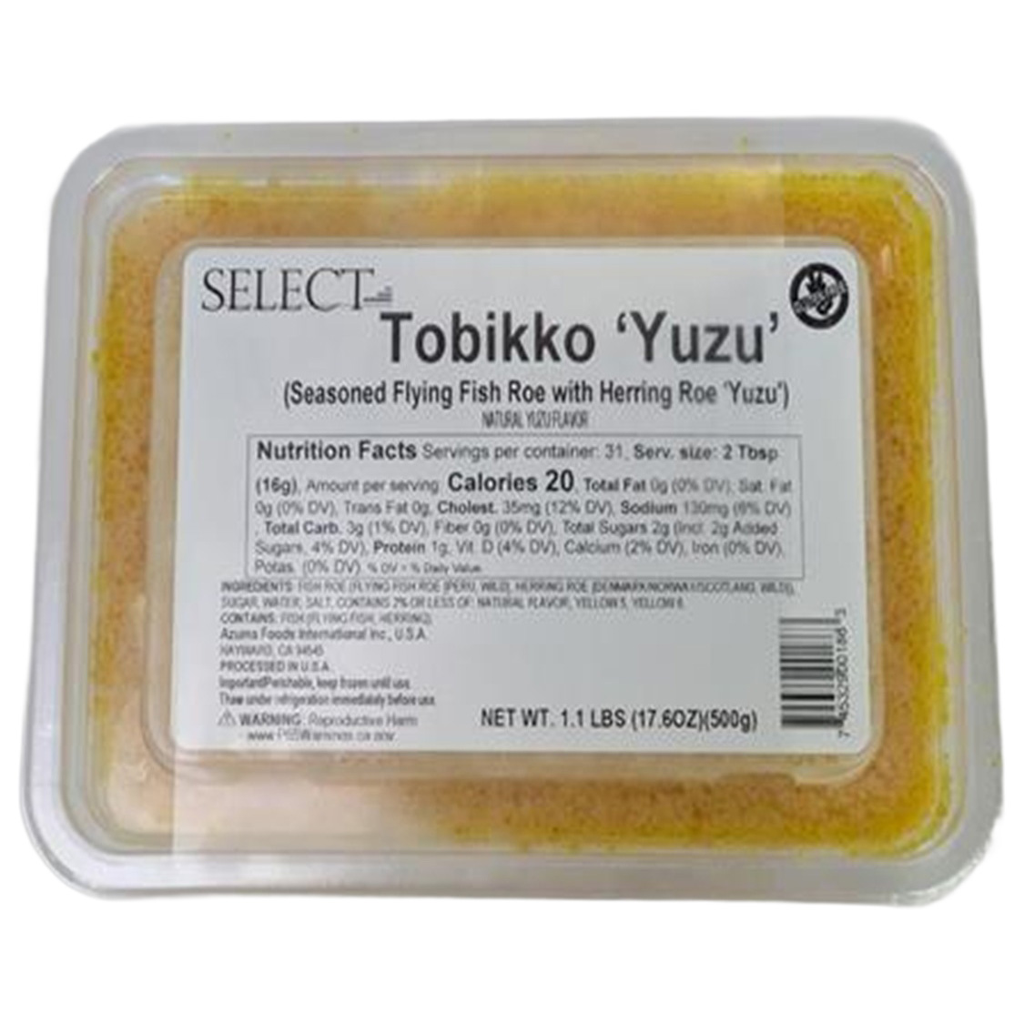 AZUMA FOOD TOBIKKO TOBIKO SELECT YUZU CITRUS YELLOW 82808 12/1.10 #