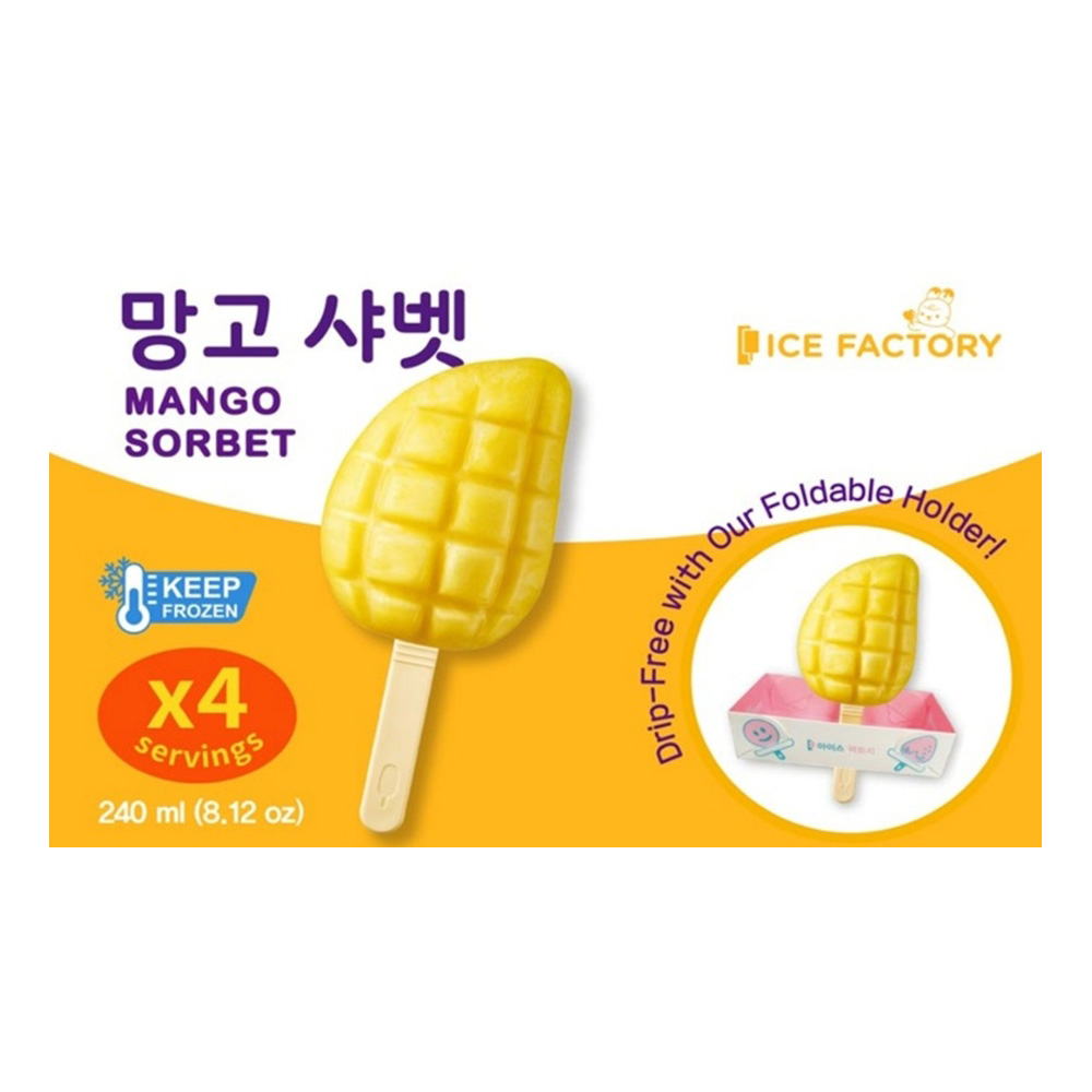 ICE FACTORY MANGO SORBET 4P   16/8.12 OZ