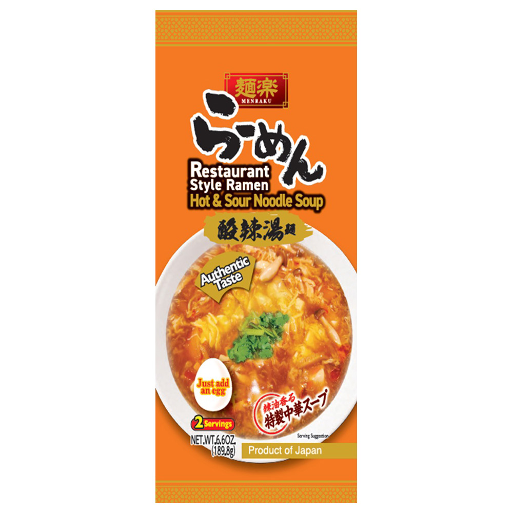 HIKARI MENRAKU RESTAURANT STYLE RAMEN  HOT & SOUR NOODLE SOUP SURATAN MEN 2P 12/6.50 OZ