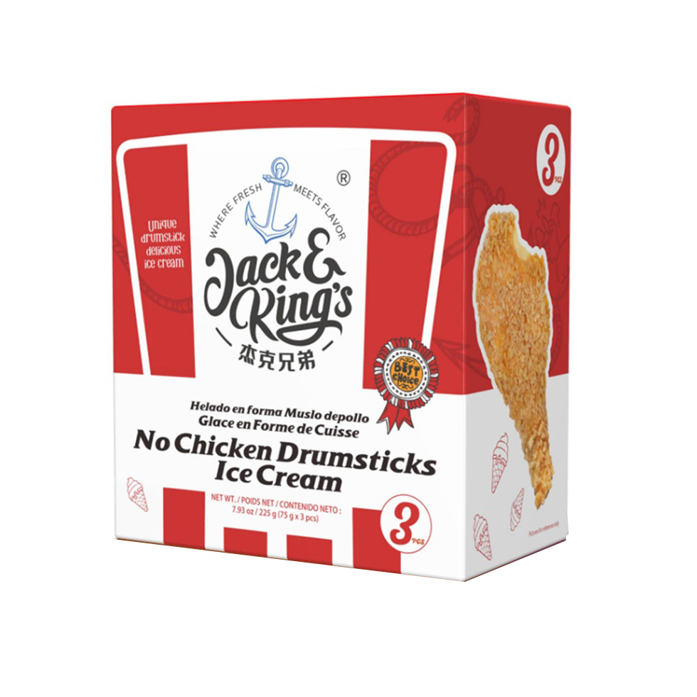 JACK & KING'S NO CHICKEN DRUMSTICKS ICE CREAM 3P 8/7.93 OZ
