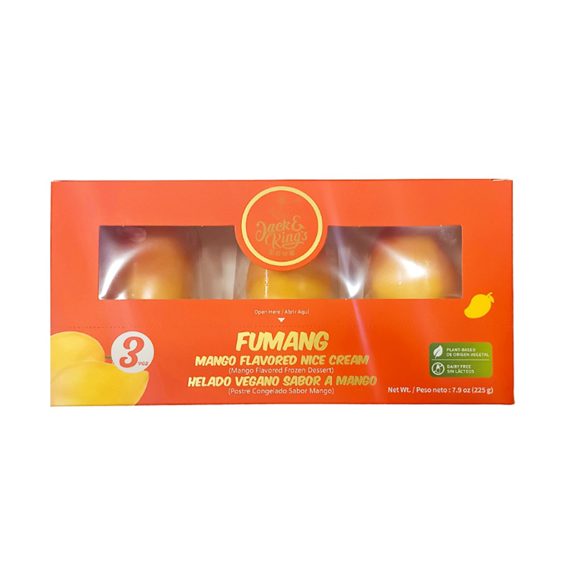 JACK & KING'S MANGO FLAVORED ICE CREAM FUMANG NON DAIRY 3P 8/7.90 OZ