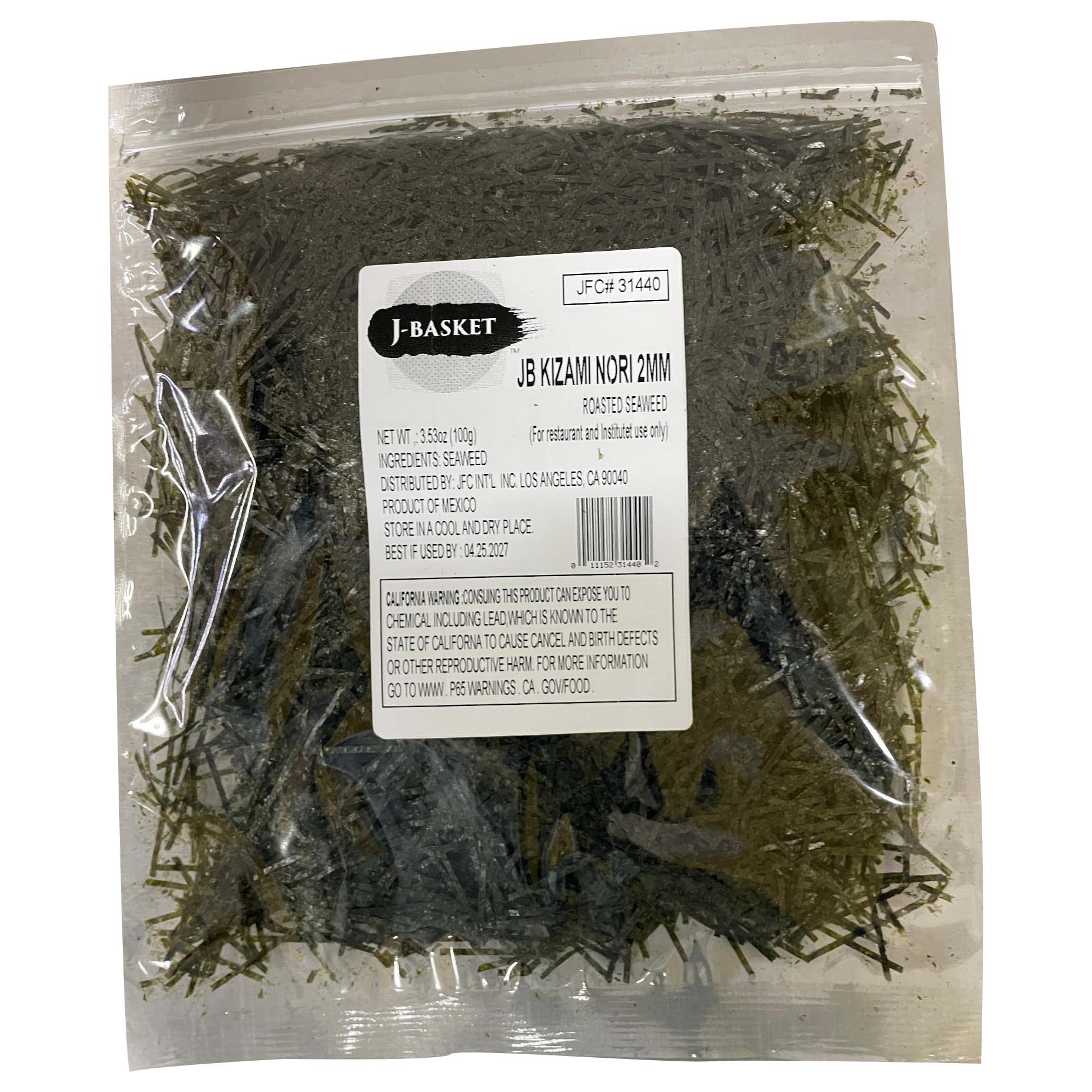 J-BASKET KIZAMI NORI ROASTED SEAWEED 2MM             8/3.53 OZ