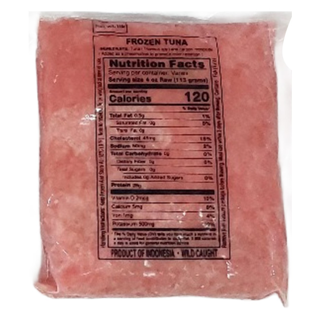 HAPPY FISH YELLOWFIN  TUNA MINCED MEAT GROUND CO WLD INDONESIA  2/11.00 #