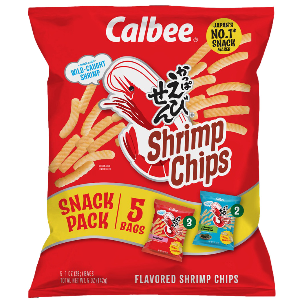 CALBEE SHRIMP CHIPS 2 FLAVOR MIX ORIGINAL 3P SEAWEED 2P  12/5.00 OZ