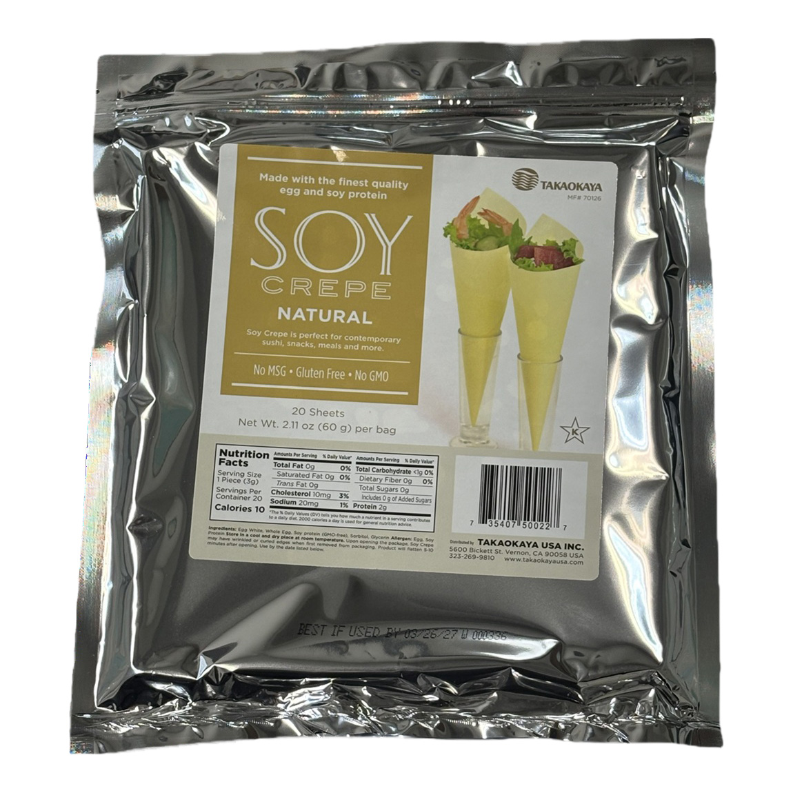 TAKAOKAYA SOY CREPE NATURAL WHITE       6/20 SHT