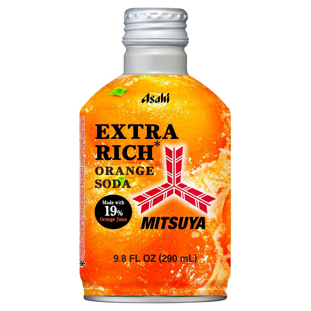 ASAHI MITSUYA EXTRA RICH ORANGE SODA BOTTLE CAN 24/9.80 FZ