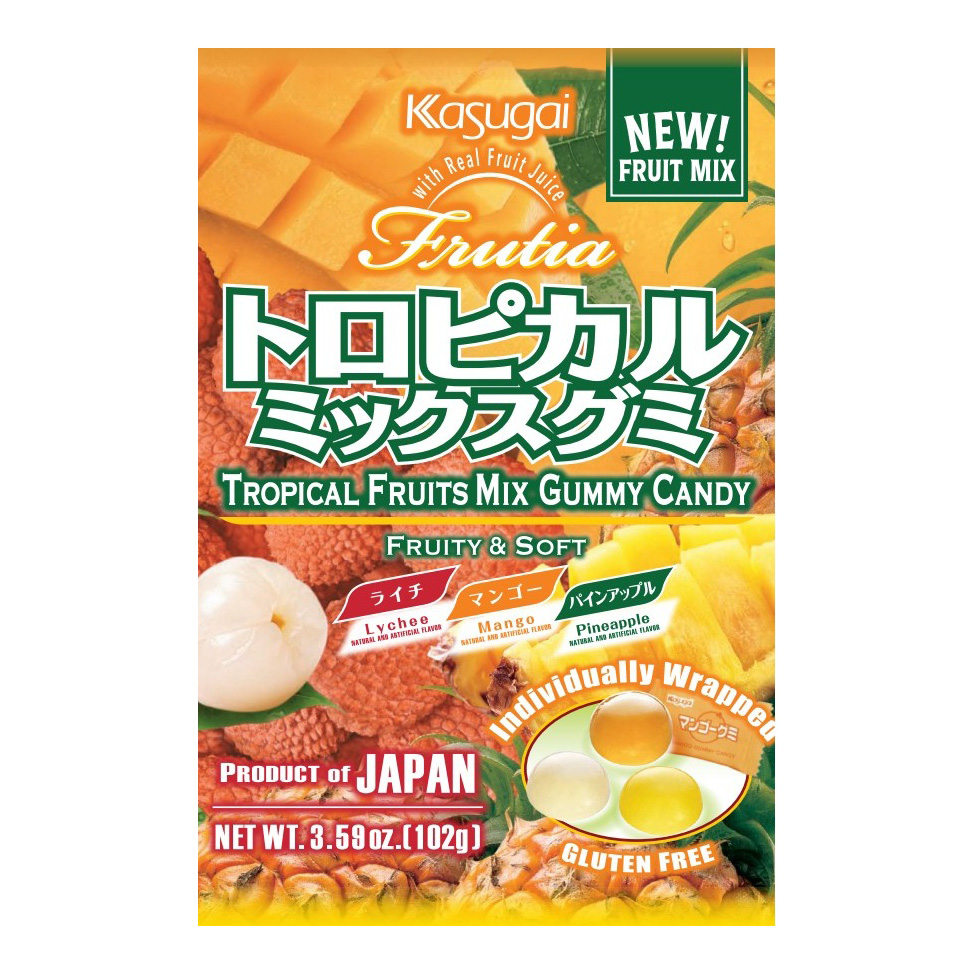 KASUGAI FRUTIA TROPICAL MIX GUMMY 2/12/3.59 OZ