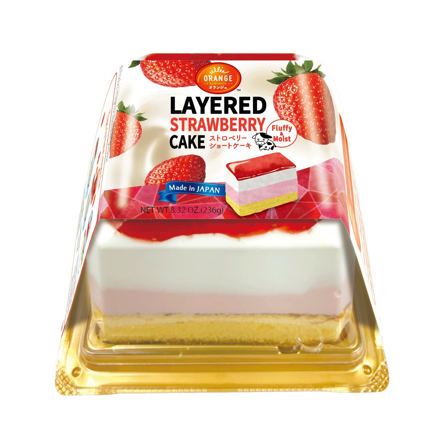 ORANGE LAYERED ICHIGO STRAWBERRY SHORT CAKE 4/8.32 OZ