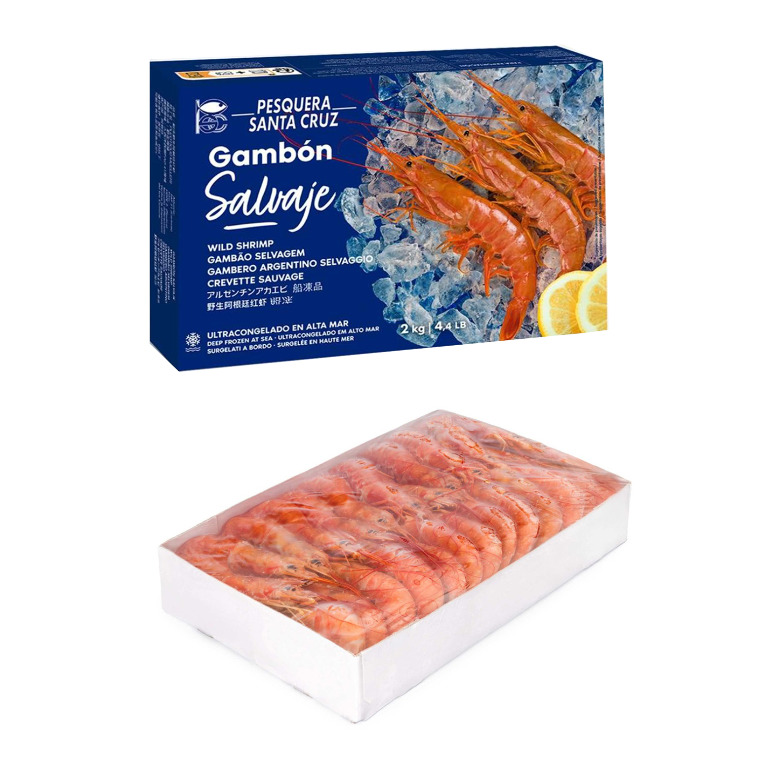 PESQUERA SANTA CRUZ HEAD ON RED SHRIMP 20/40 L1 WILD ARGENTINE 6/4.40 #