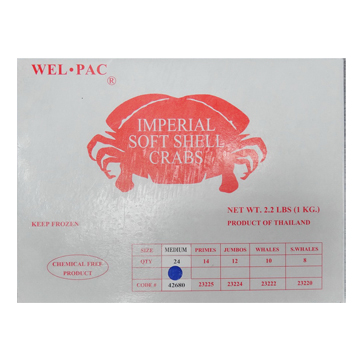 WELPAC SOFT SHELL CRAB MEDIUM 24PC FARM THAILAND 10/2.20 #