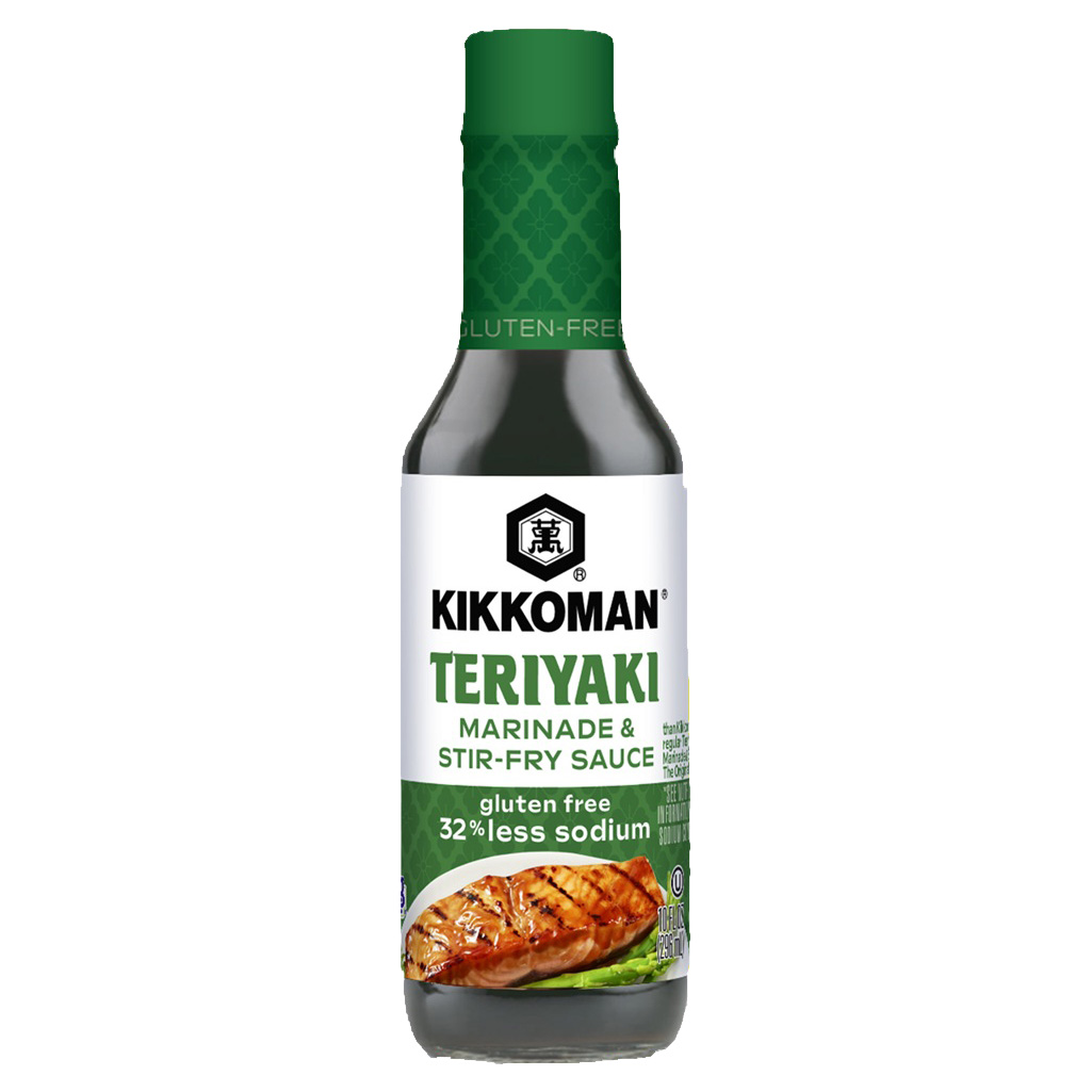 KIKKOMAN GLUTEN FREE LESS SODIUM TERIYAKI MARINADE & STIR-FRY SAUCE 12/10.00 FZ