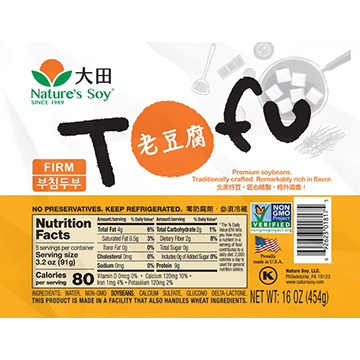 NATURE'S SOY FIRM TOFU       12/16.00 OZ