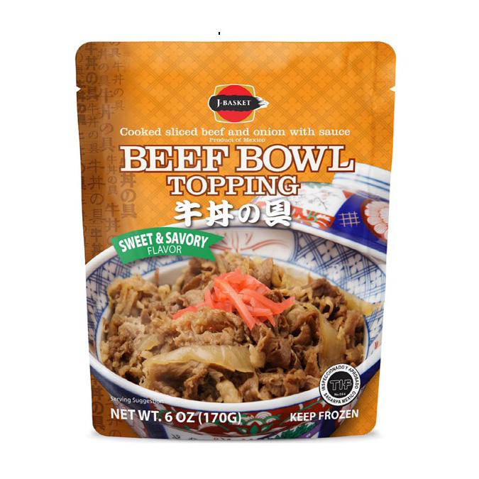 J-BASKET BEEF BOWL TOPPING GYUDON COOKED BEEF W/ONION    48/6.00 OZ