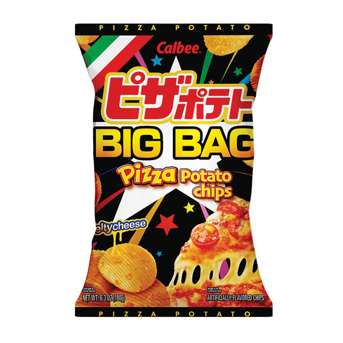 CALBEE POTATO CHIPS PIZZA BIG BAG MEGA  12/6.30 OZ