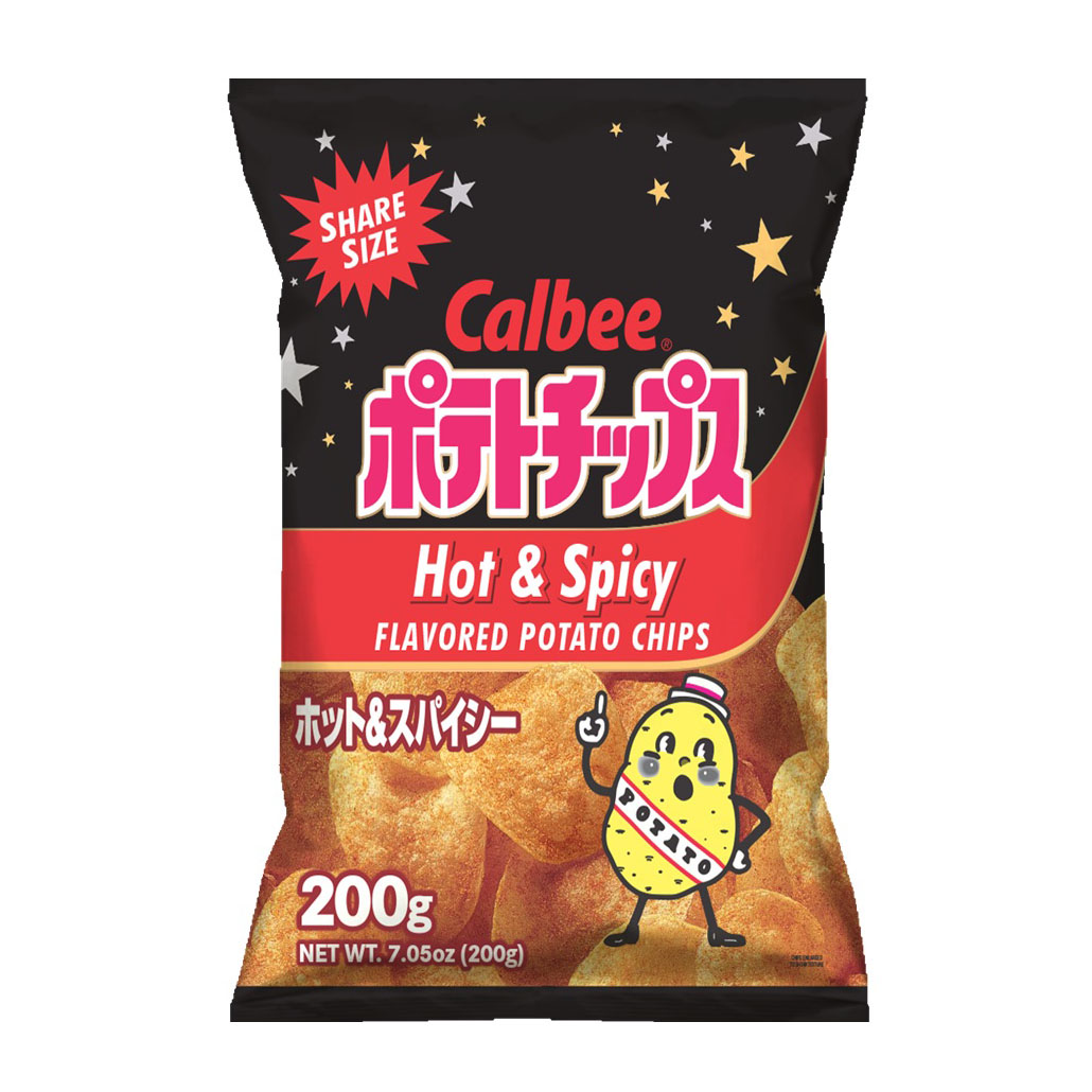 CALBEE POTATO CHIPS HOT & SPICY USA 12/7.05 OZ