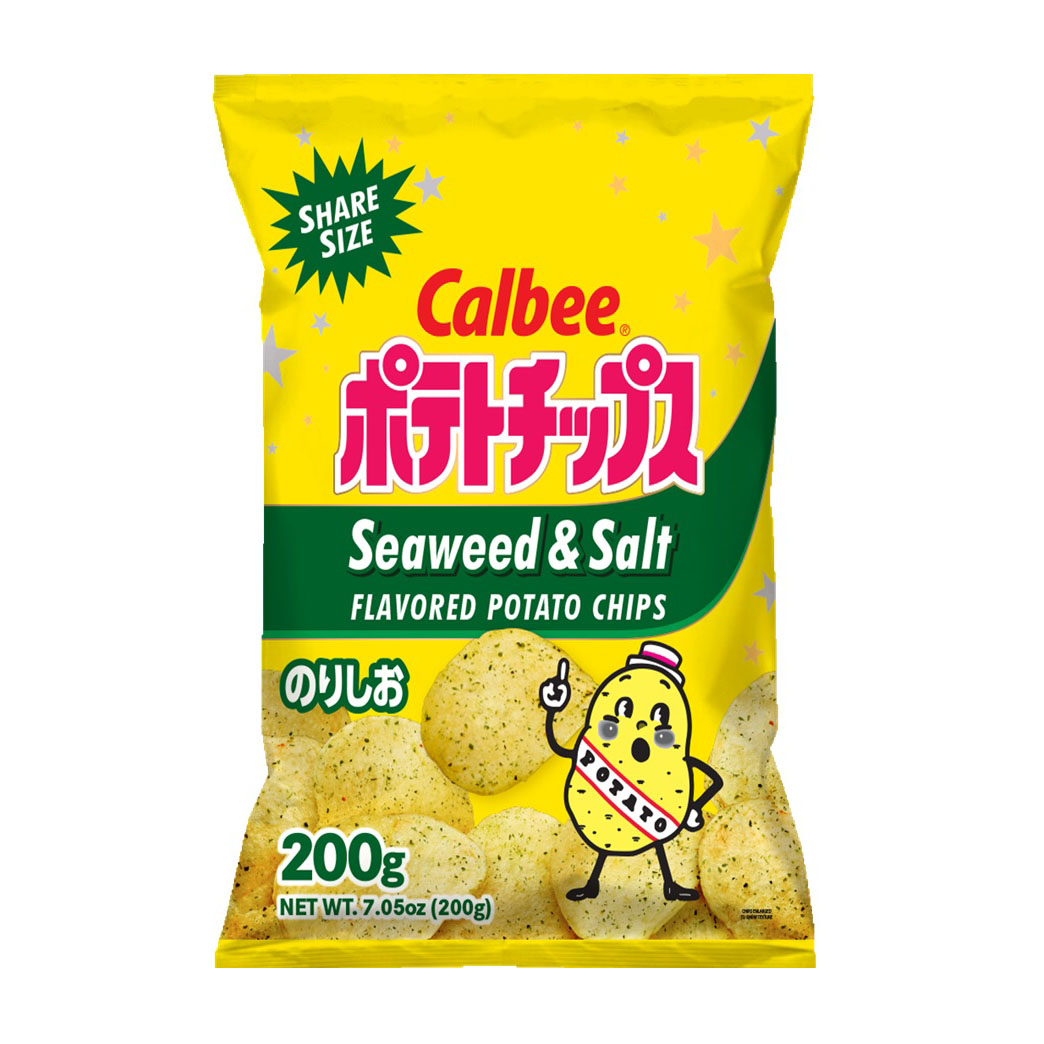 CALBEE POTATO CHIPS SALT & SEAWEED 12/7.05 OZ