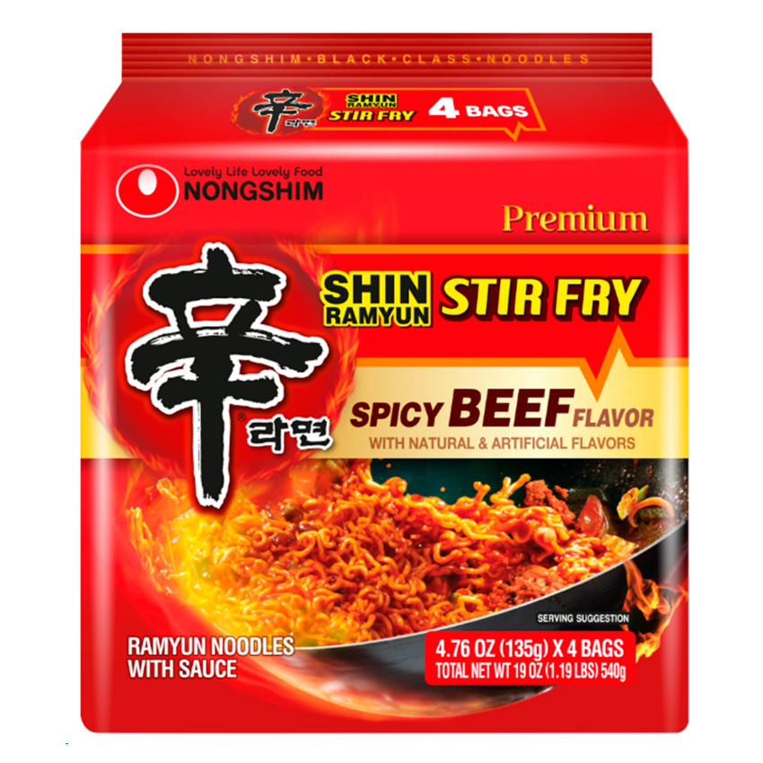 NONG SHIN SHIN RAMYUN STIR FRY 4PC   8/19.0 OZ