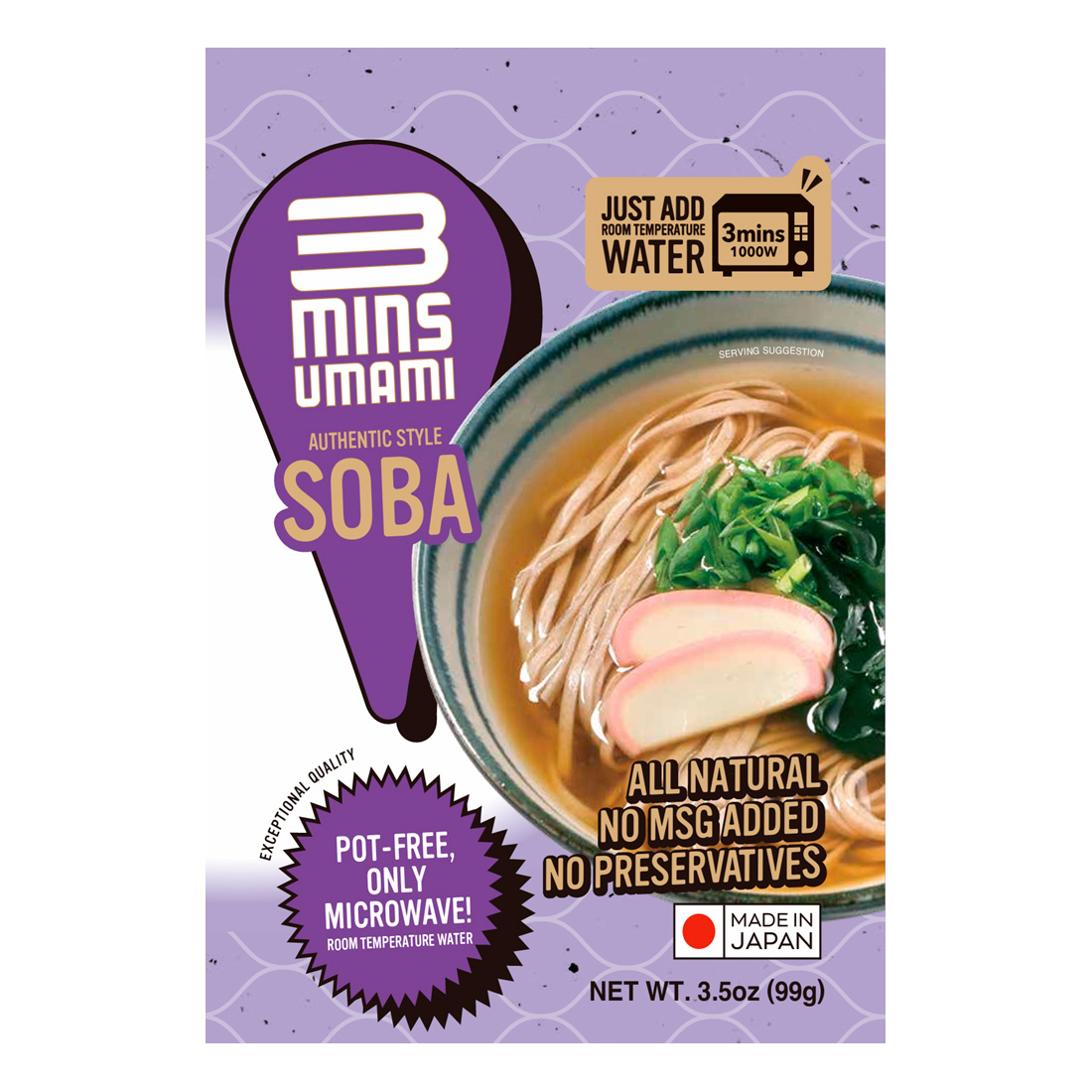 3 MINS UMAMI MICROWAVABLE SOBA 24/3.5 OZ