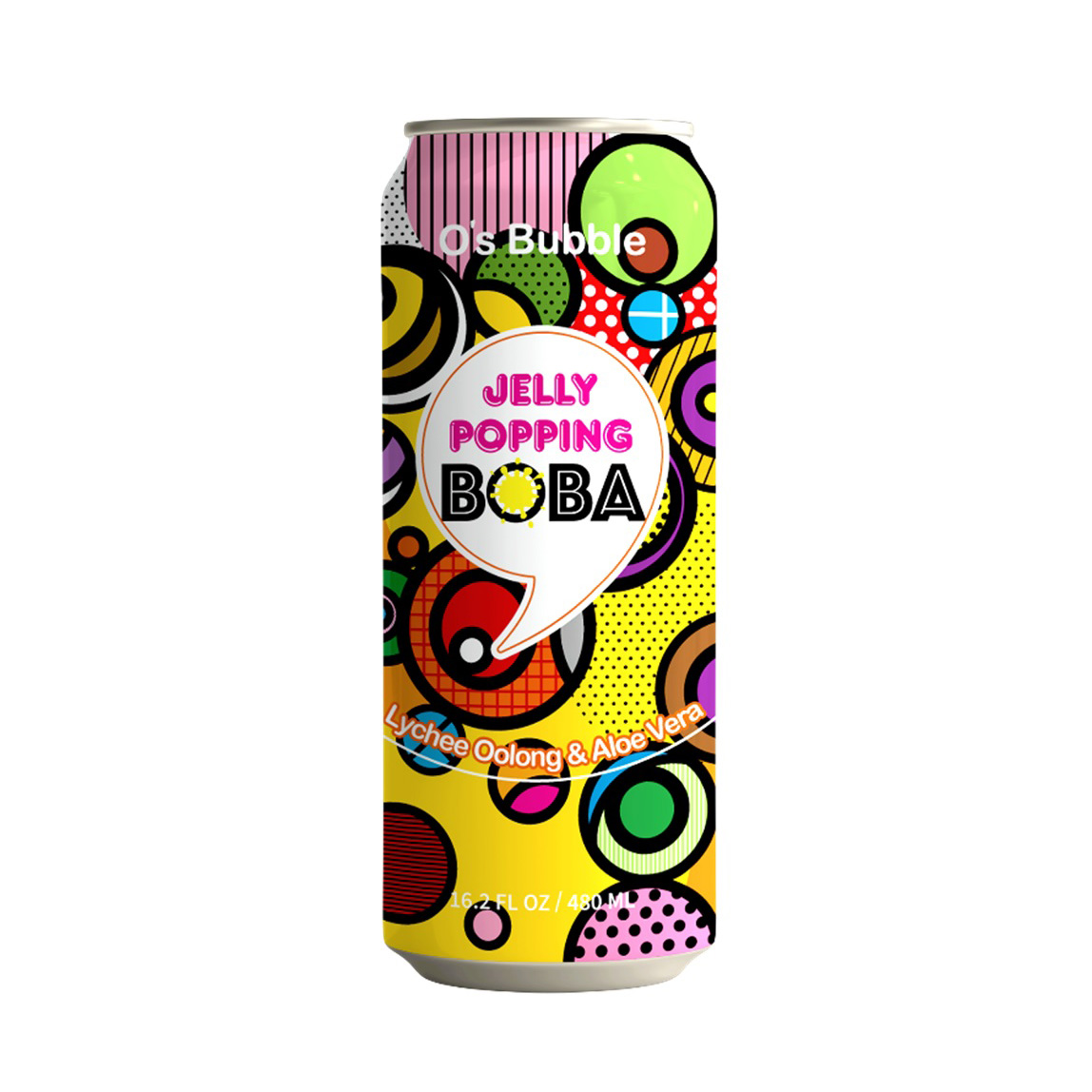 O'S BUBBLE LYCHEE OOLONG TEA W/ALOE VERA &JELLY POPPING BOBA 2/6P/16.20 FZ