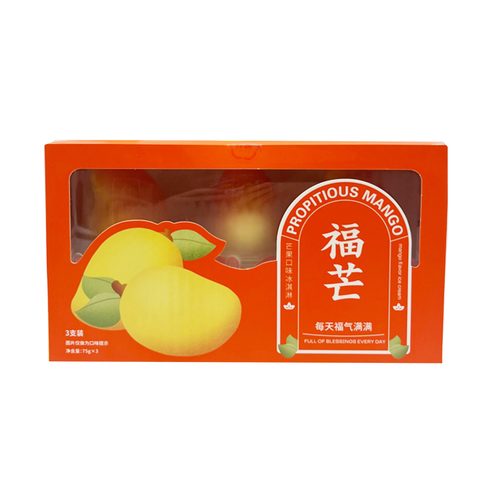 FOREST FOOD HONG QI PROPITIOUS MANGO FLAVOR ICE CREAM 3P 8/7.94 OZ