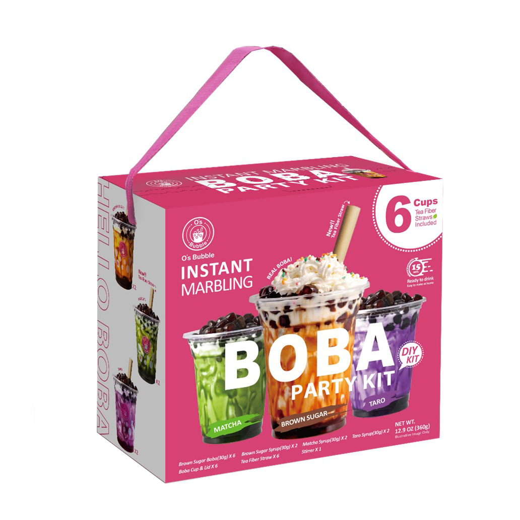 O'S BUBBLE INSTANT MARBLING BOBA PARTY KIT 6P 12.90 OZ