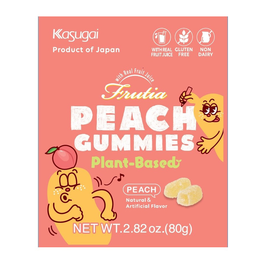 KASUGAI FRUTIA PLANT BASED GUMMY PEACH 6/8/2.82 OZ