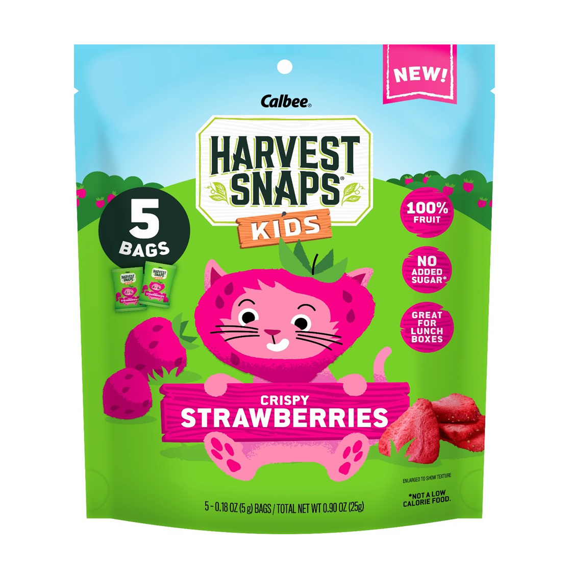 CALBEE HARVEST SNAPS KIDS CRISPY STRAWBERRIES 5P 12/0.90 OZ